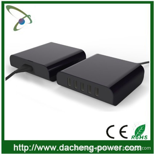 Factory wholesale 5 ports portable usb charger with AC cable for Phone and Ipad